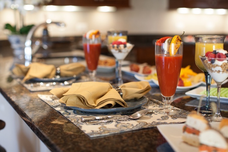 Catered meal on resident's countertop