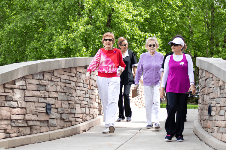 Members participating in Alzheimer's walk