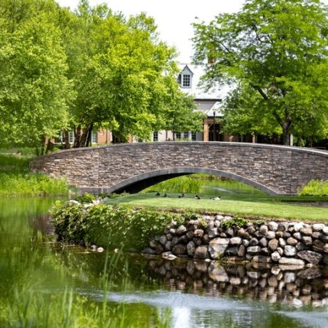 The Garlands bridge and pond