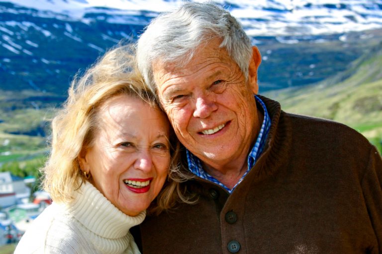 Natalie and Fred with Mountains