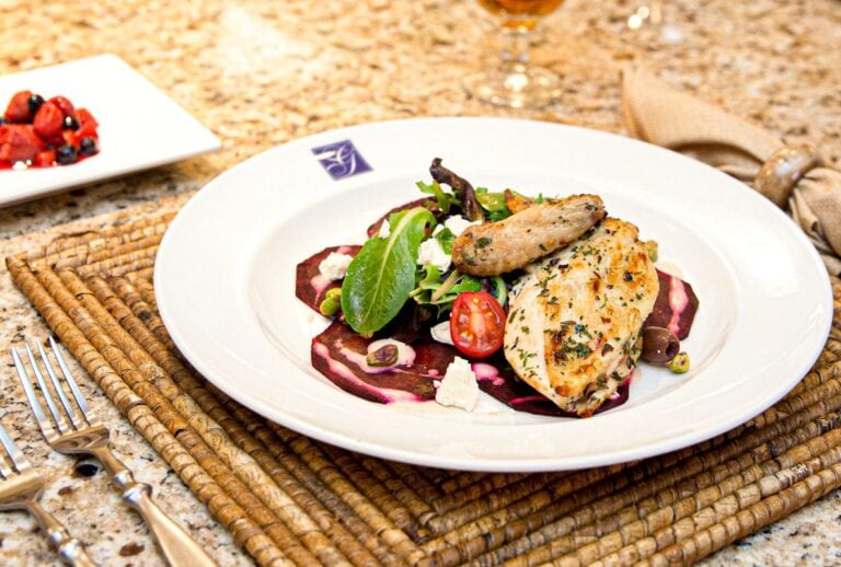Grilled chicken dinner