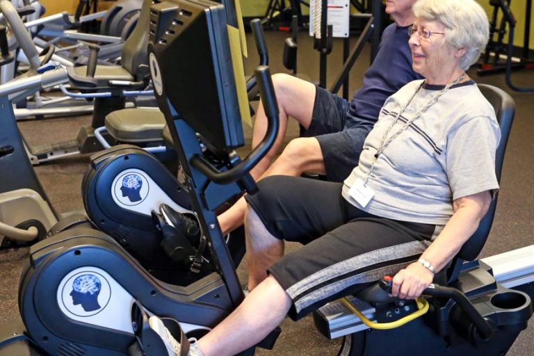 Two members using CyberCycles