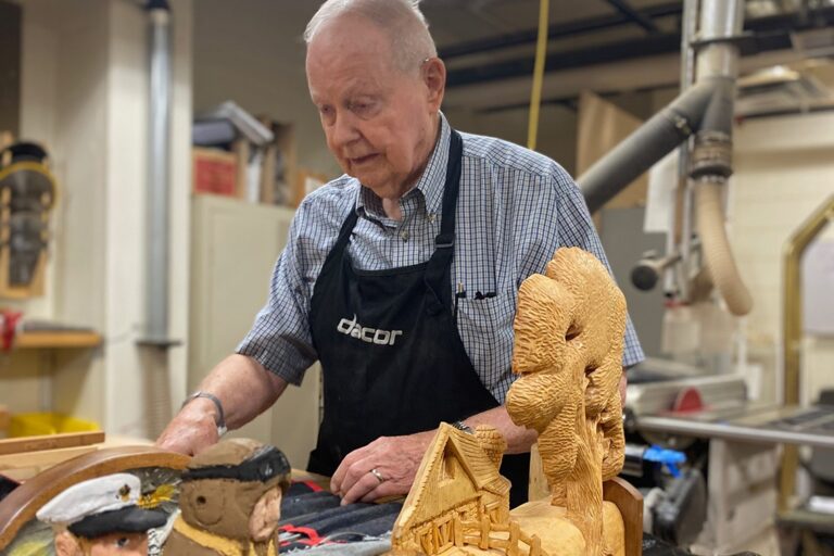 Charlie Foos in the woodshop