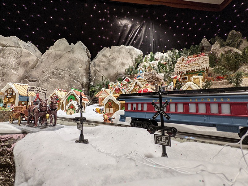 Gingerbread train station
