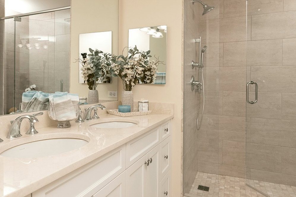 Penthouse bathroom with walk-in shower