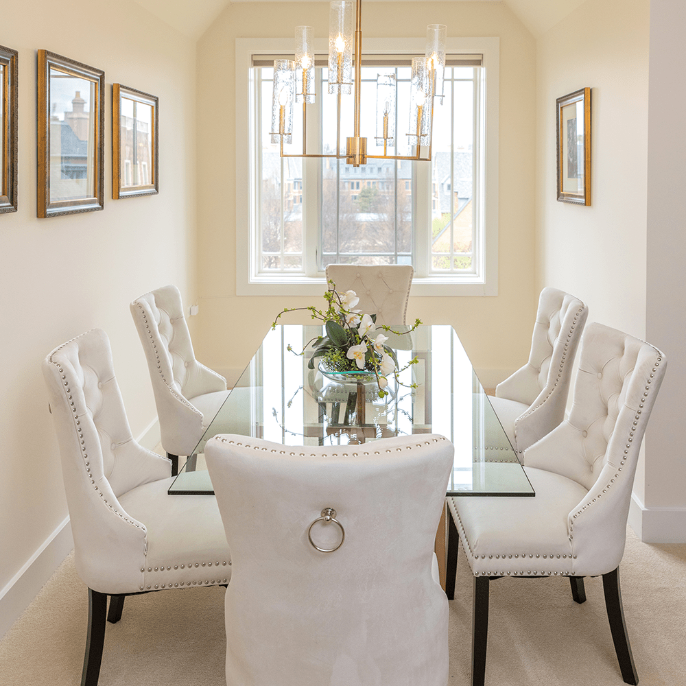 Dining room table with a view