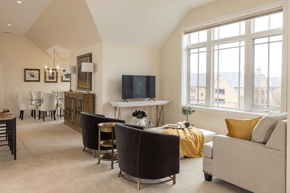 Penthouse sitting area with birds eye view
