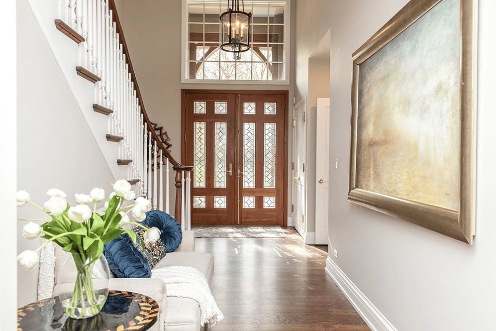 Villa hallway and front door view