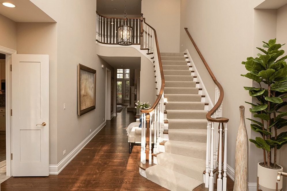 Villa entrance with staircase