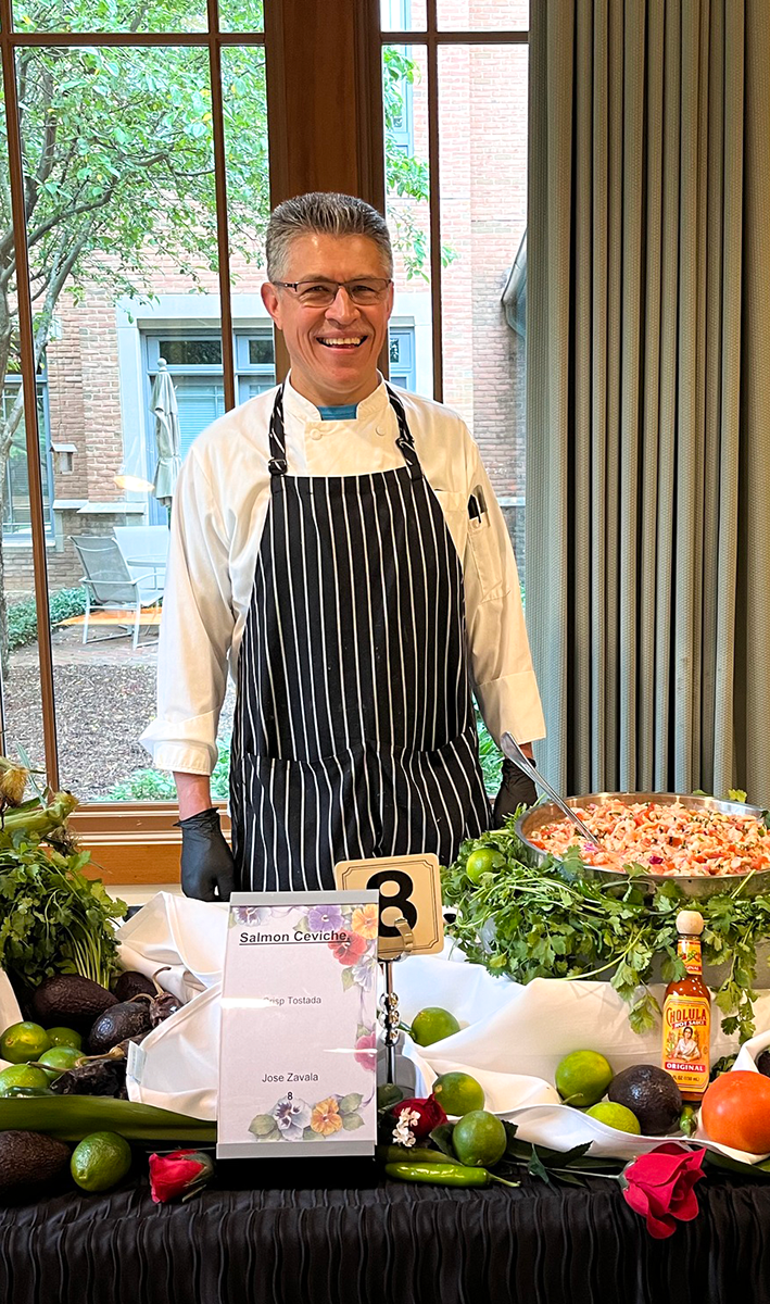Chef serving at a buffet