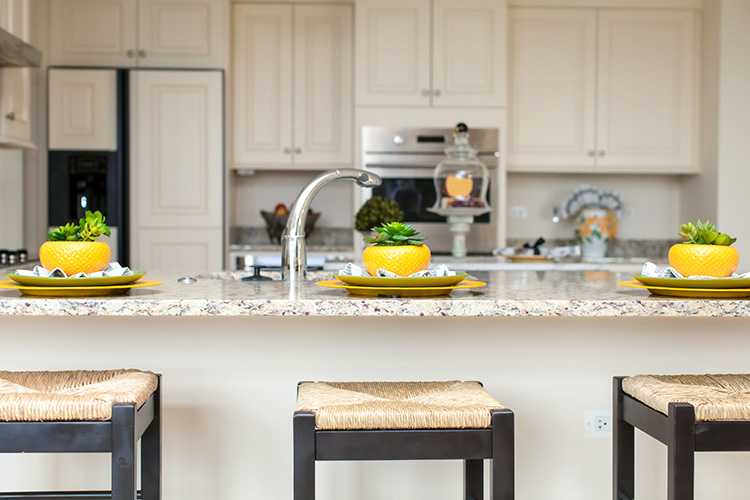 Counter-height breakfast bar