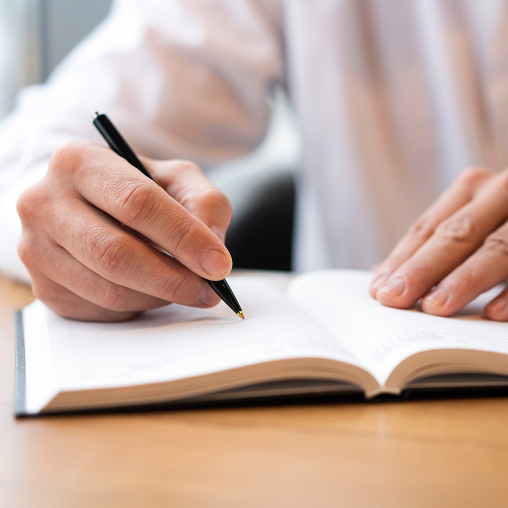 A note in a note book