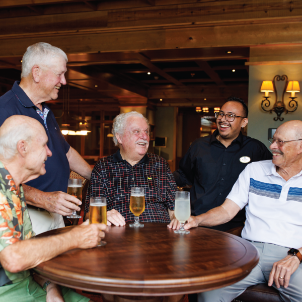 Men socializing in the bar