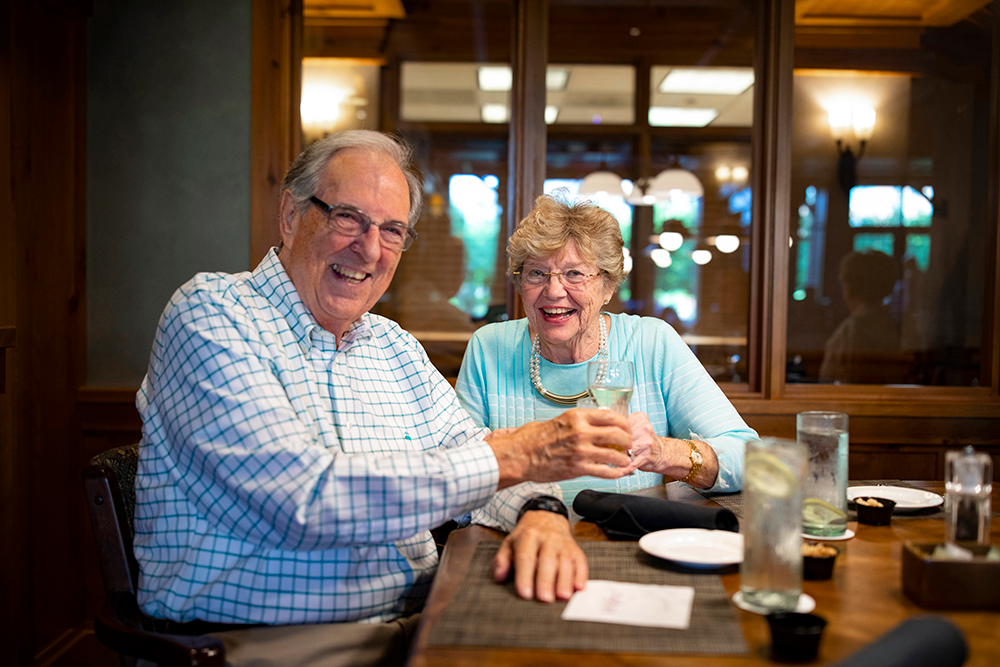 Couple dining at the Garlands Grill