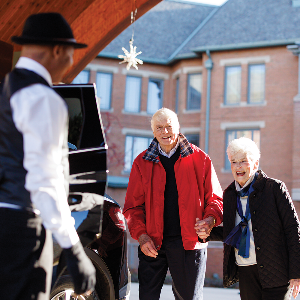 Mary and Dick hopping into the Town Car to go on an adventure