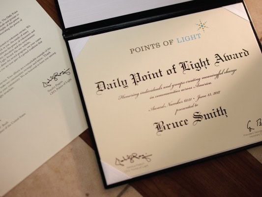 PointofLifeAward a photo of Bruce's Daily Point of LIght Award