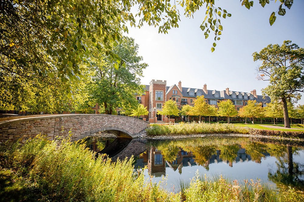 view of memory bridge and the reflecting pond