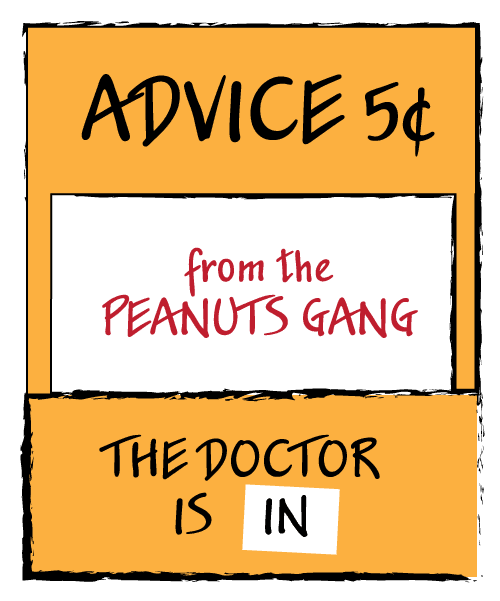ADVICEfromPeanutsGang Peanuts advice booth