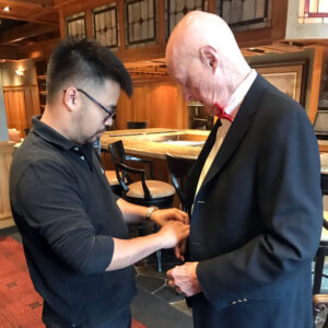 'Twas the Night Before Christmas . . . at The Garlands 3 John gets his suit buttoned up