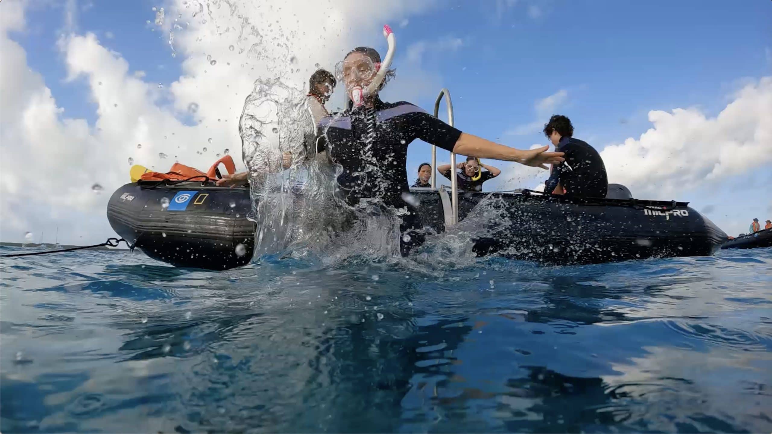 Karen Robinson Jumping into water