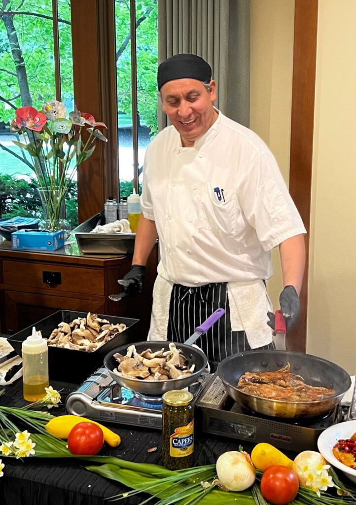 Chef working at buffet