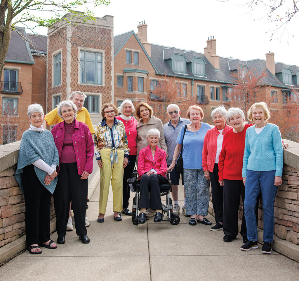 Group of neighbors in front of The Garlands