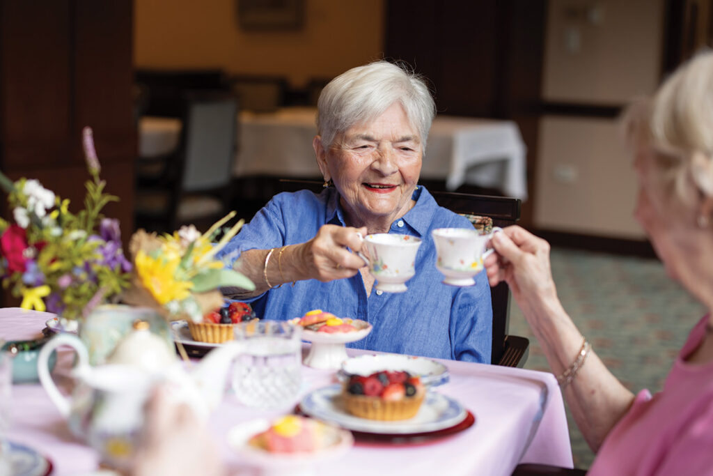 Two member sharing tea